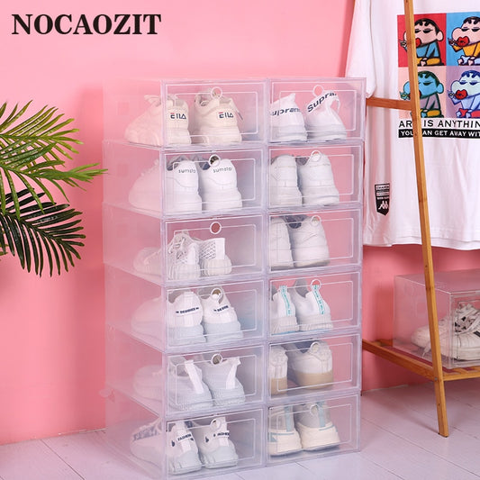 Organisateur de chaussures en plastique transparent