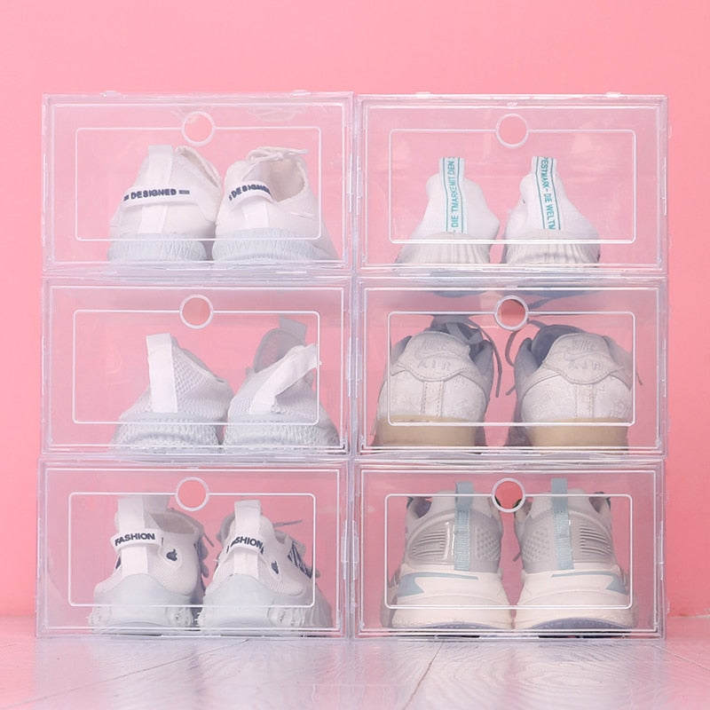 Organisateur de chaussures en plastique transparent